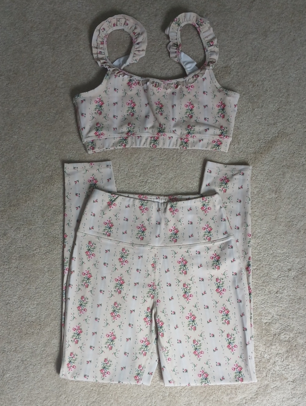 LoveShackFancy Palmira Bra & Jutta Legging Set Graham Cracker - Picture 3 of 7